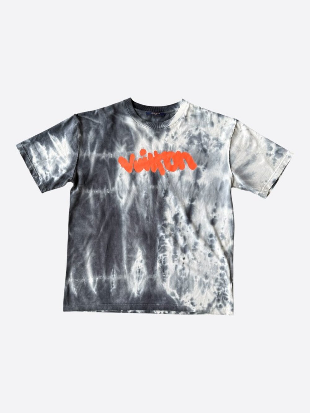 Louis Vuitton Grey & Orange Tie-Dye Graffiti T-Shirt